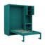 Lit escamotable mural simple avec bibliothèque, armoire supérieure, bureau extensible et rangement latéral-1219547569
