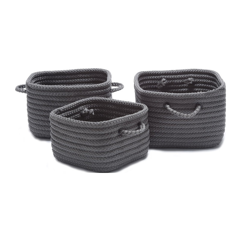 AllModern Kline Fabric Decorative Basket, Gray, 8" H x 11" W x 11" D