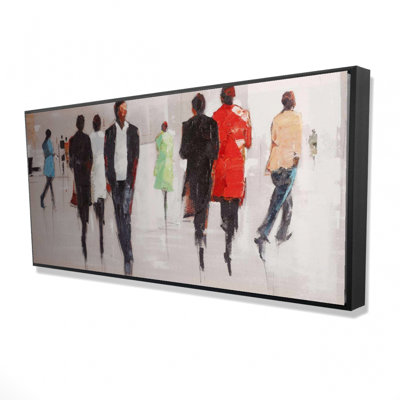 Silhouettes In The Street Print On Canvas