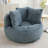 Large Padding Bean Bag With 3 Pillows & Stripes, Corduroy Fabric Chair with Filler, 5 Colors, Stuffed Accent Sofa Lounge Floor Sofa for Gaming, Reading-1453353088