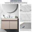 Comptoir de meuble-lavabo 37 po - Pierre frittée à motif blanc, dosseret de 4 po, lavabo rectangulaire, trou de robinet pré-percé, surface de surface en pierre de style intemporel avec mise à niveau élégante-1499943326