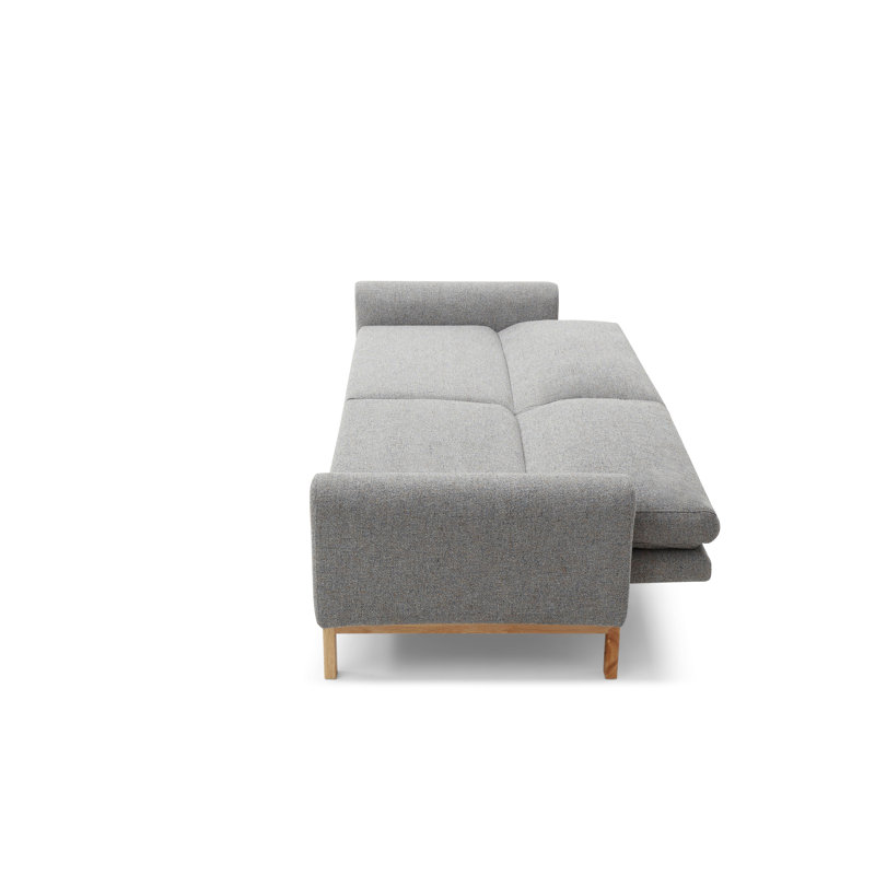 Jeff 3 Seater Twill Textured Weave Sofa Bed, Grey