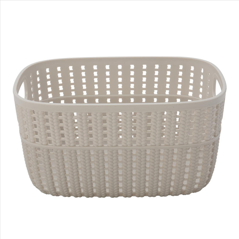 Simplify Plastic Decorative Basket, Ivory