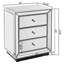 Armoire à miroir en argent avec trois tiroirs - Organisez votre chambre à coucher élégante en 3 pour un look gracieux