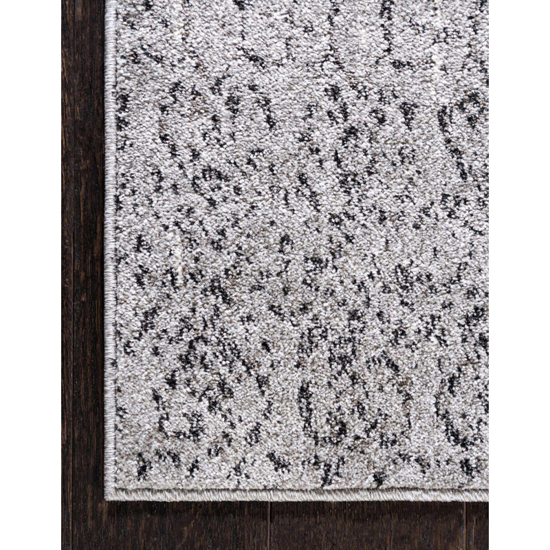 Tapis à motif géométrique gris Emeraude, Carré 7 pi 10 po