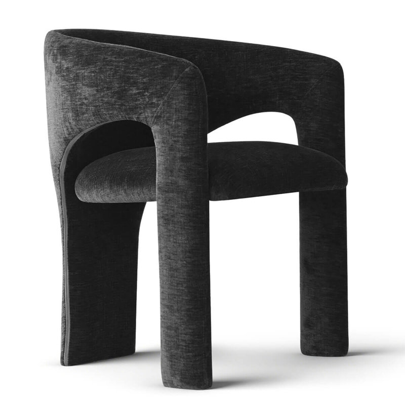 Tabouret de coiffeuse moderne avec accoudoirs, Noir
