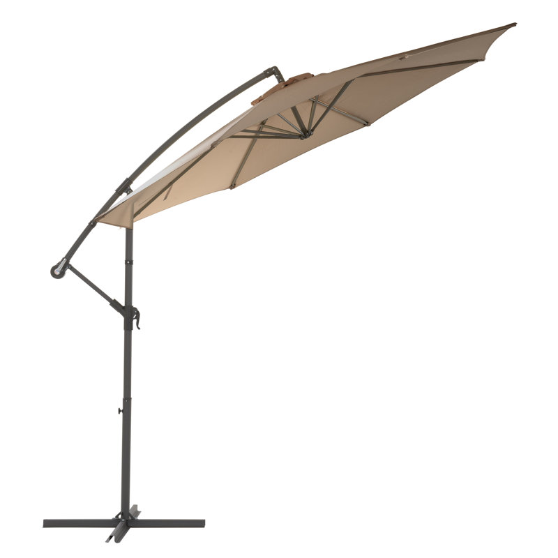 Poids de parasol et base de patio décalés de 9,5 pi résistant aux rayons UV, Brun sableux