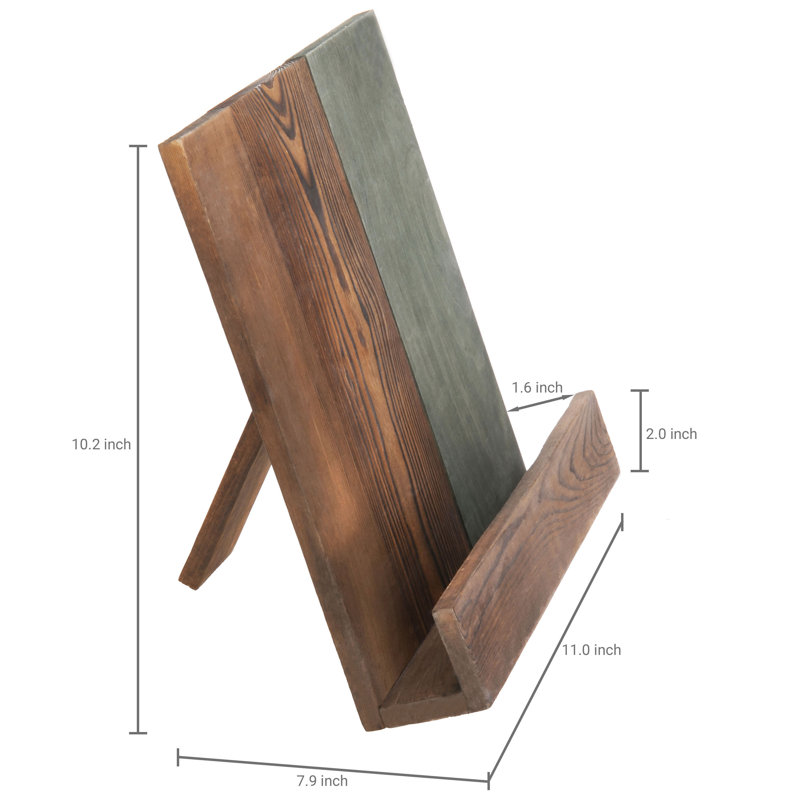 25.9 cm H Solid Wood Book Stand