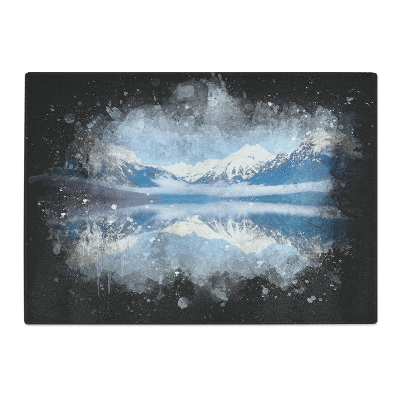 Tempered Glass Lake Mcdonald in Montana Chopping Board, 20 cm x 28.5 cm