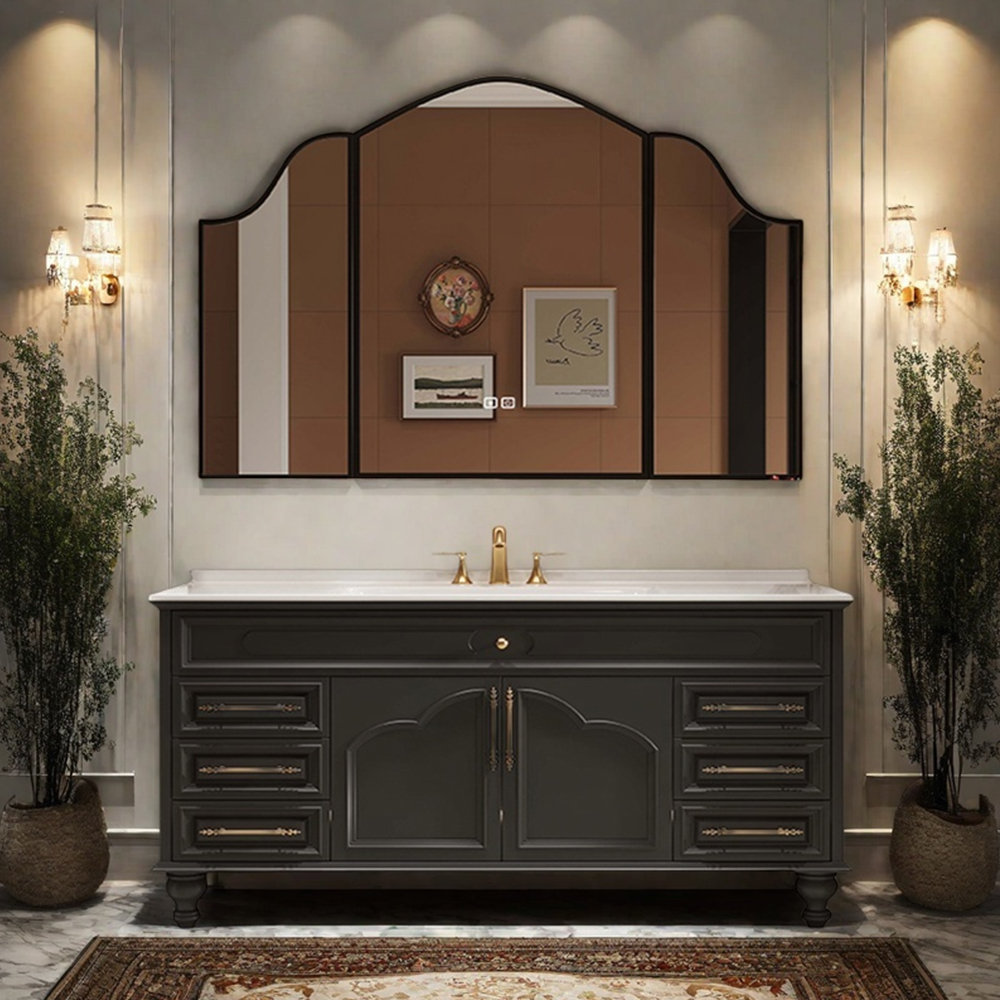 Backop French retro light luxury bathroom cabinet | Wayfair