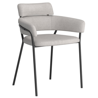 Ensemble de 2 chaises de salle à manger Ali en gris et noir Ali
