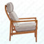 Fauteuil d'appoint Mid-Century moderne, structure en bois massif avec dossier haut, coussins rembourrés gris clair, méridienne ergonomique pour salon / chambre à coucher / coin lecture