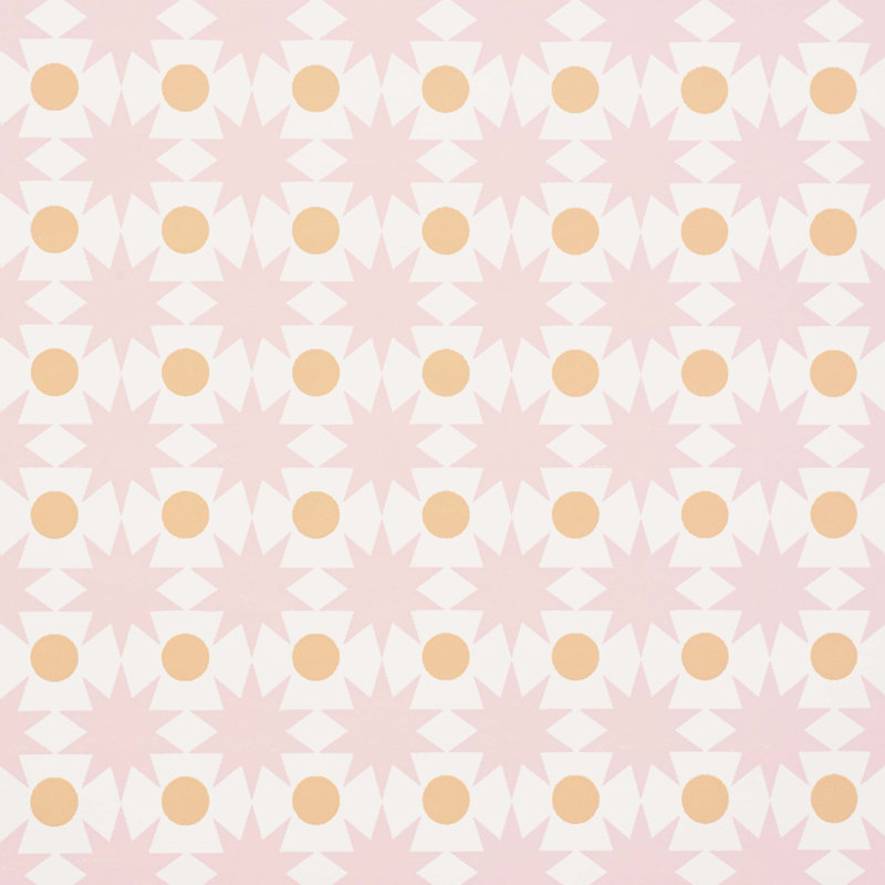 Papier peint Schumacher x Studio Bon Cosmos, Rose