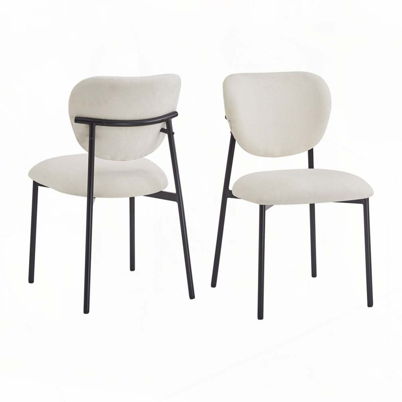 Chaises de salle à manger rembourrées avec pieds en métal