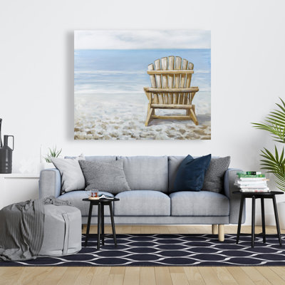 Chaise de plage en bois - toile brune pour décoration intérieure