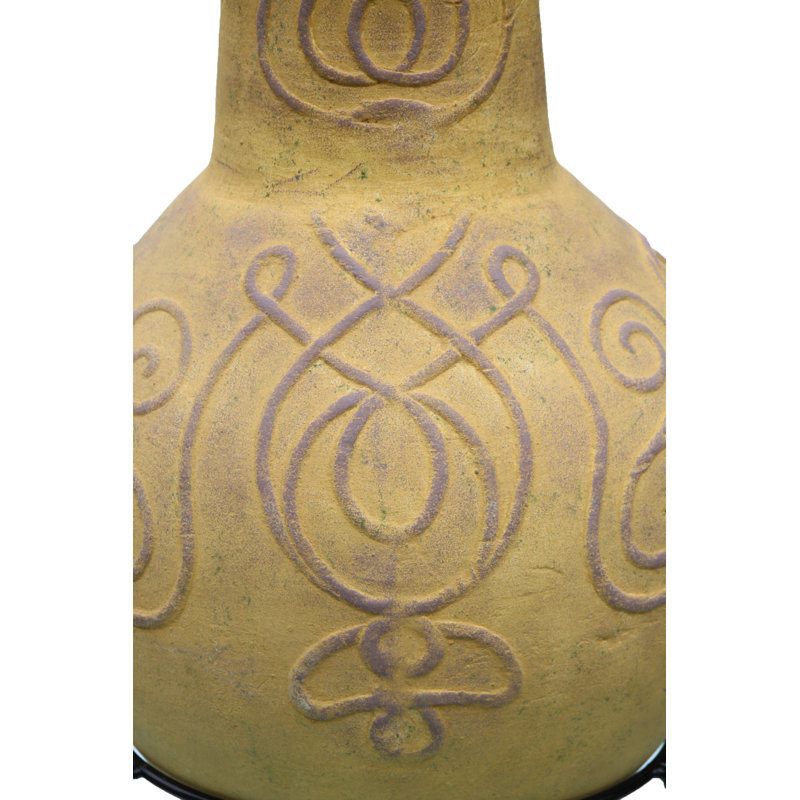 Derwyn Column Clay Smokeless Chimnea, Yellow