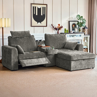 Canapé modulaire inclinable électrique 3 places avec repose-tête Olar