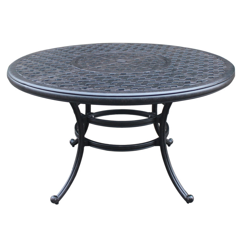 5-Piece Cast Aluminum Round Dining Set, Spectrum Sand