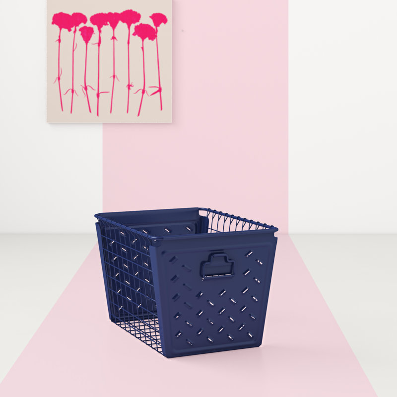 Panier en métal Juliana, Bleu marine