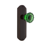 Deco Plate with Crystal Emerald Door Knob
