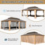 Pavillon de jardin 14 pi x 24 pi avec structure en aluminium stable et filet pour espace de jardin extérieur