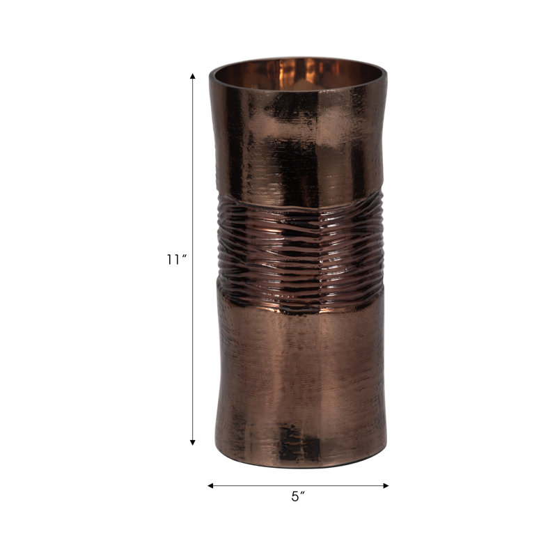 Modern Glass Vase with Textured Ribbed Detail and Cylindrical Silhouette, Sleek Decorative Design for a Stylish Contemporary Look