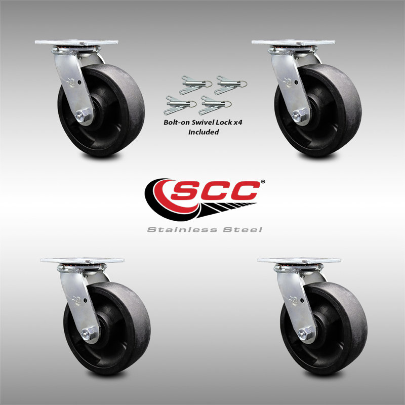 Swivel Caster Set with Roller Bearing