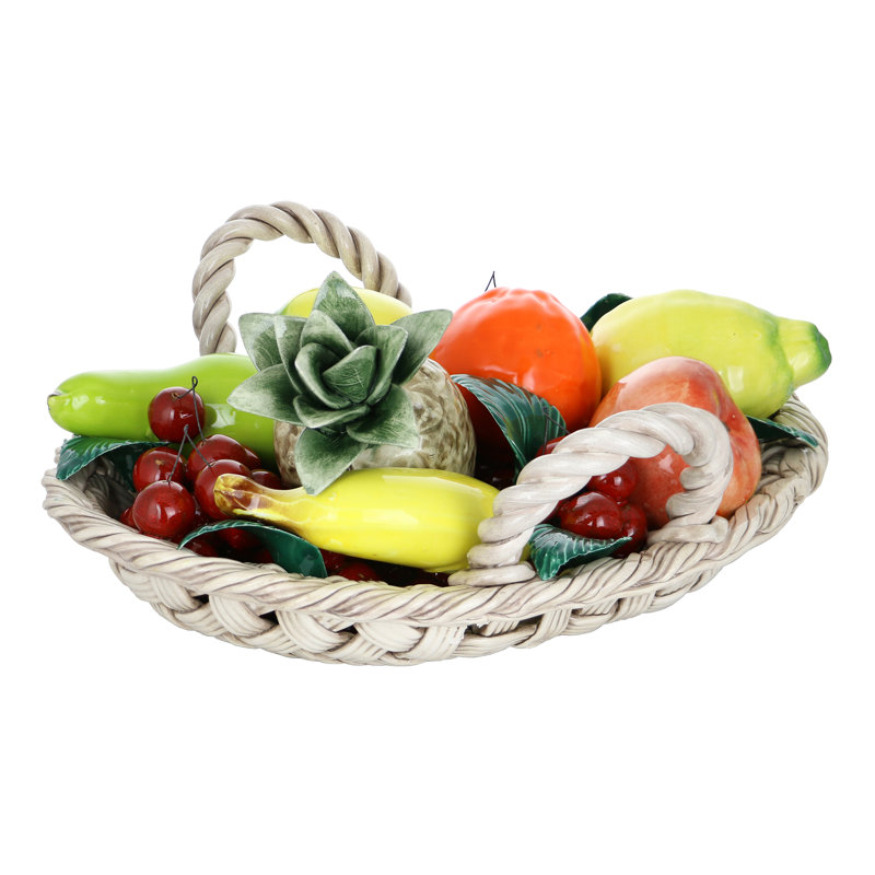 Sculpture de panier à fruits ovale Crain