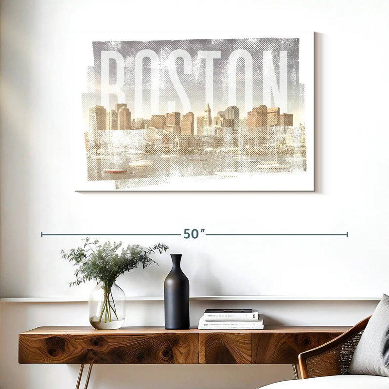 Lilie Boston Skyline rétro, H 26 po x l 39 po