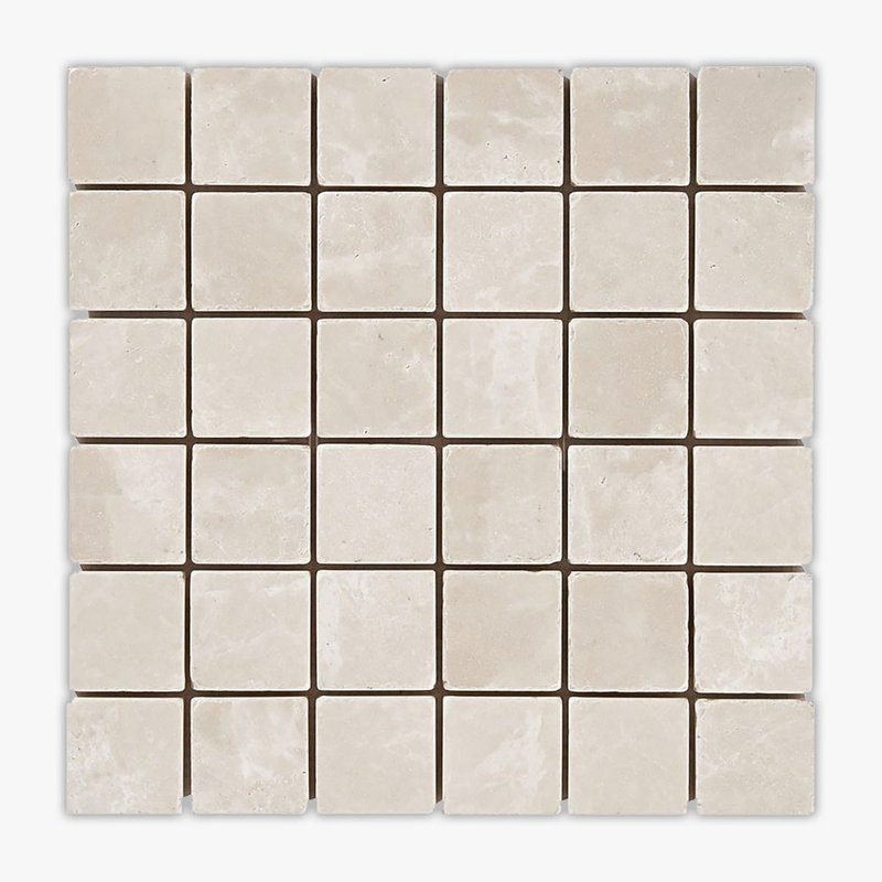 Botticino Tumbled 2x2 Square Marble Mosaic