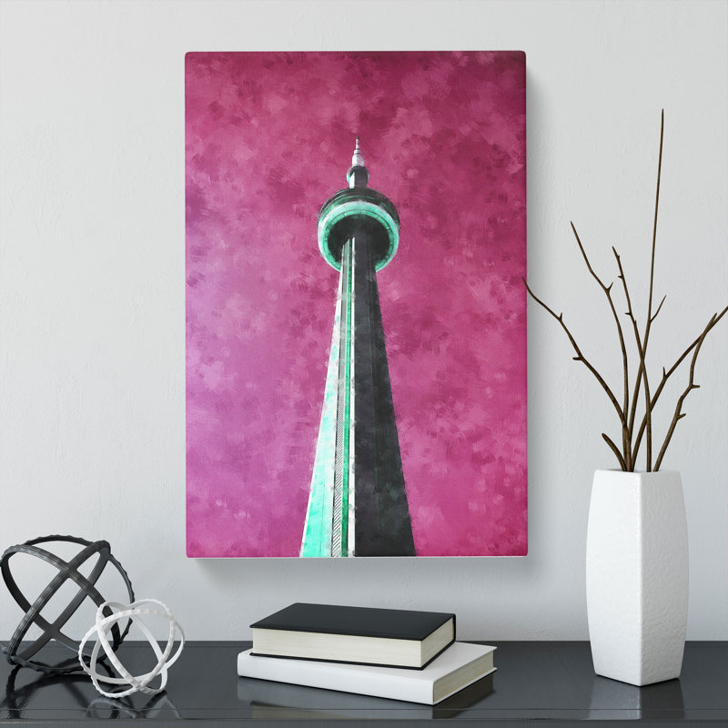 CN Tower In Toronto Canada Abstract - Wrapped Canvas Painting, 76cm H x 50cm W x 3cm D