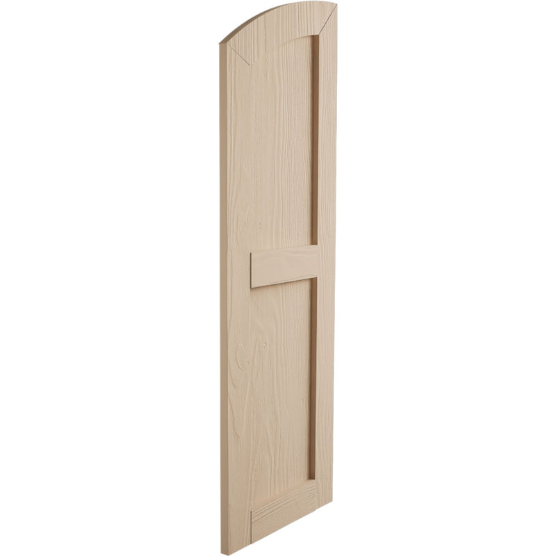 Timberthane deux panneaux plats égaux avec volets elliptiques en faux bois (par paire), 62", 15"