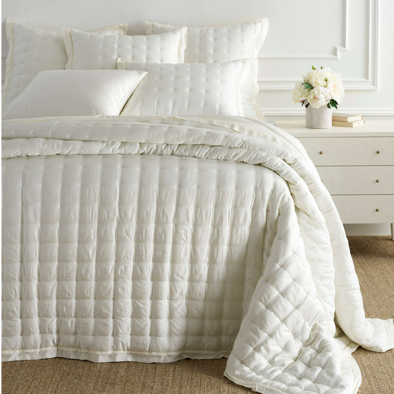 Silken Solid Puff Sham, King, Ivory