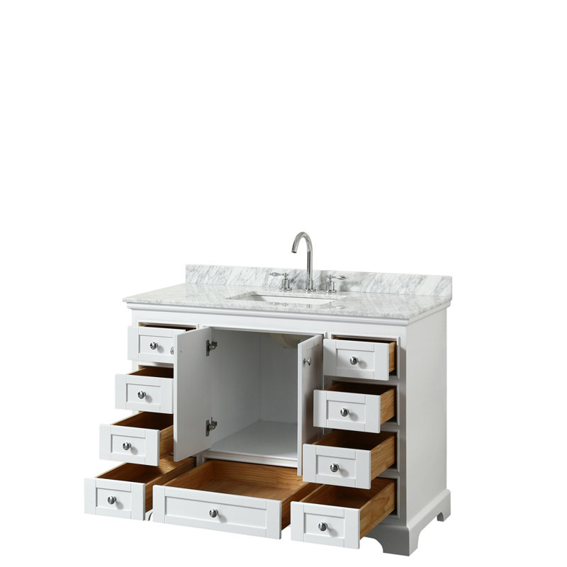 Ensemble de meuble-lavabo simple 48 po Deborah, Chrome poli, Gris foncé