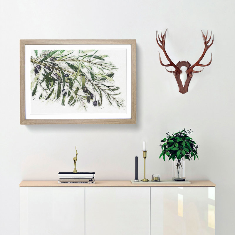 The Olive Branch - Picture Frame Painting Print, 27cm H x 36cm W x 2cm D, Oak Framed