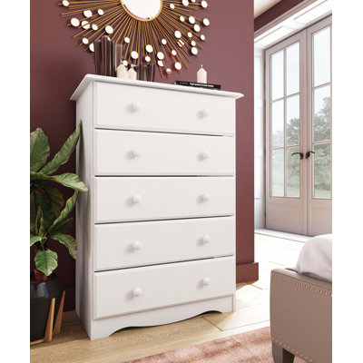 Gallashaw 100% Solid Wood 5-Drawer Chest