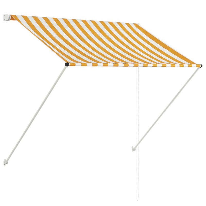 Auvent rétractable Vidaxl 39,4 x 59,1 po, Blanc / jaune, À rayures