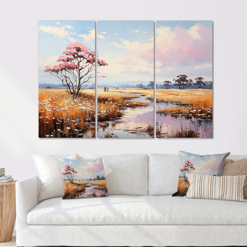 «Praires Tranquil Plains Wonderland - Prairies», ensemble d'art sur toile, Toile tendue, H 40 po x l 60 po x P 1 po