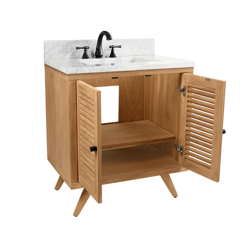 Harper 73" Double Bathroom Vanity, 31, Carrara White Marble