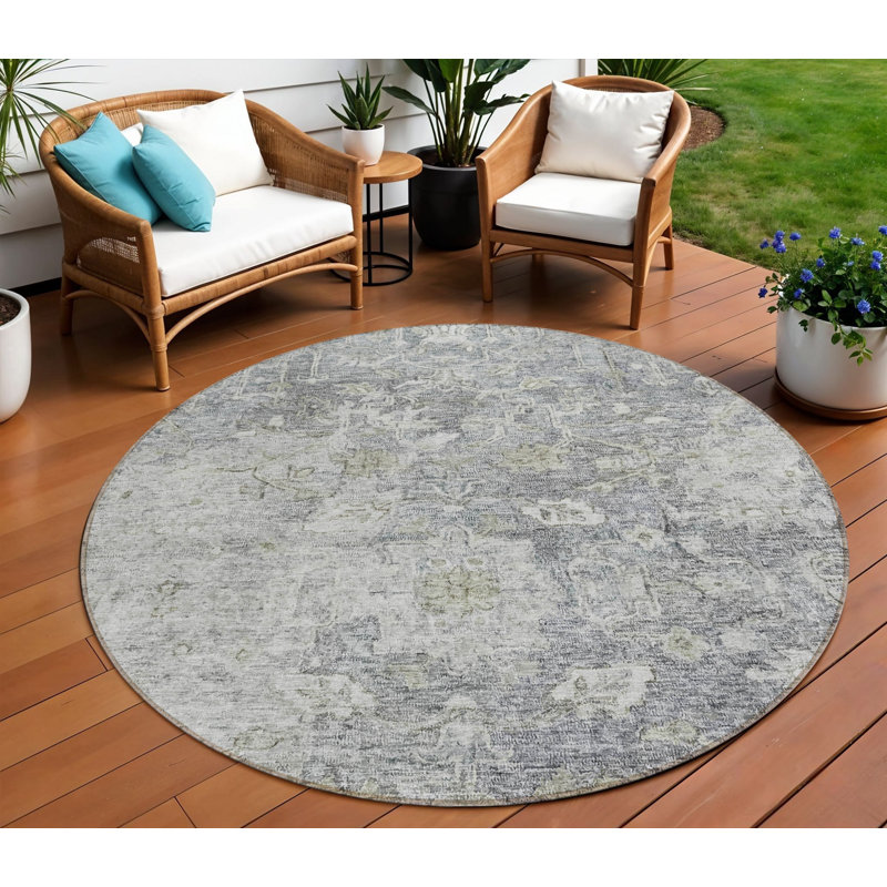 Tapis oriental rond 8 po beige