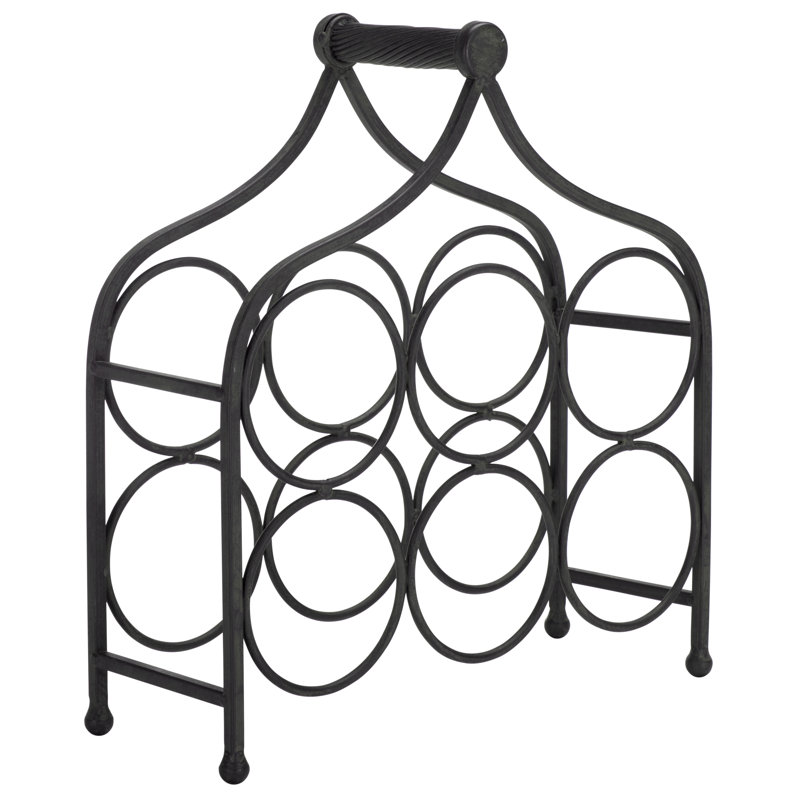 6 Wine Bottle Holder, Black