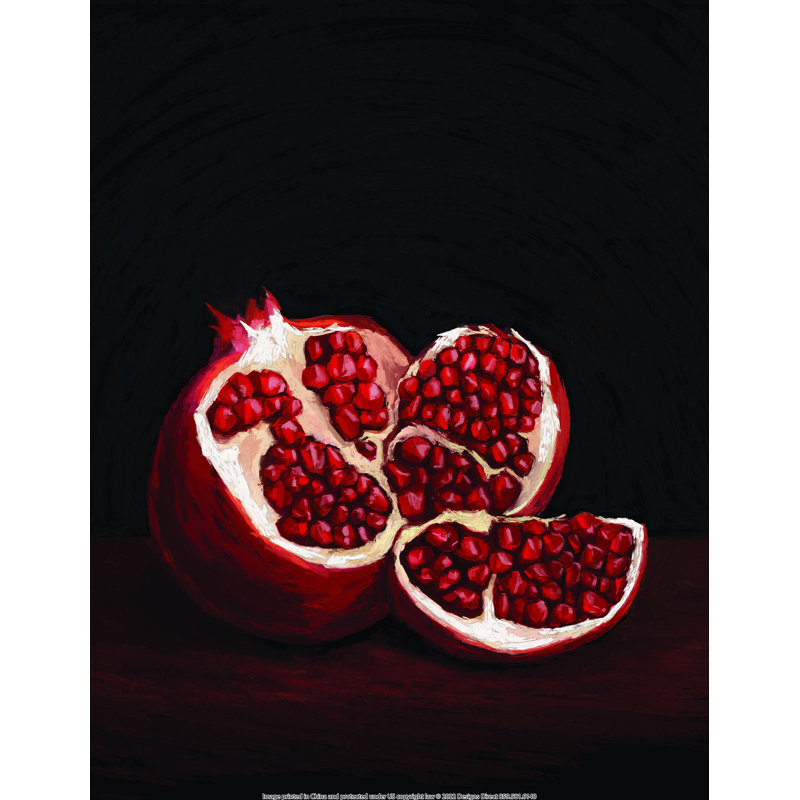 «Pomegrante Painted Still Life», reproduction sur toile tendue, H 24 po x l 18 po