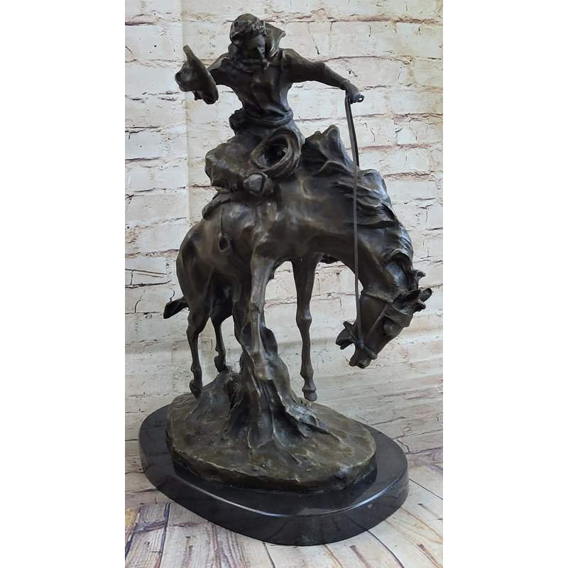 Statue Western Cowboy sur Bucking Bronco Buster