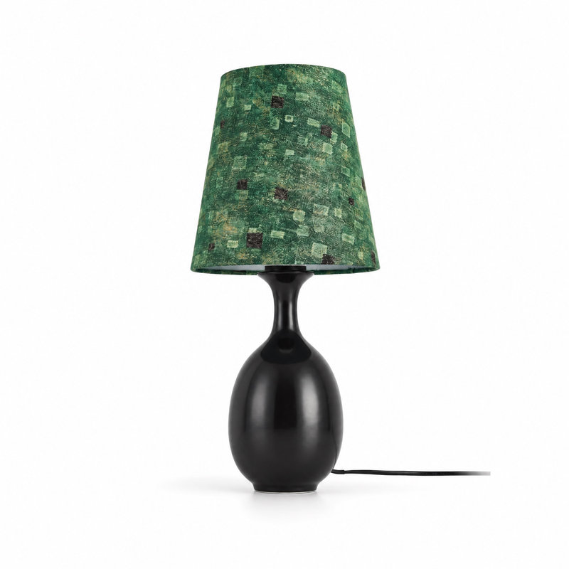Black Ceramic Floral Shade Table Lamp