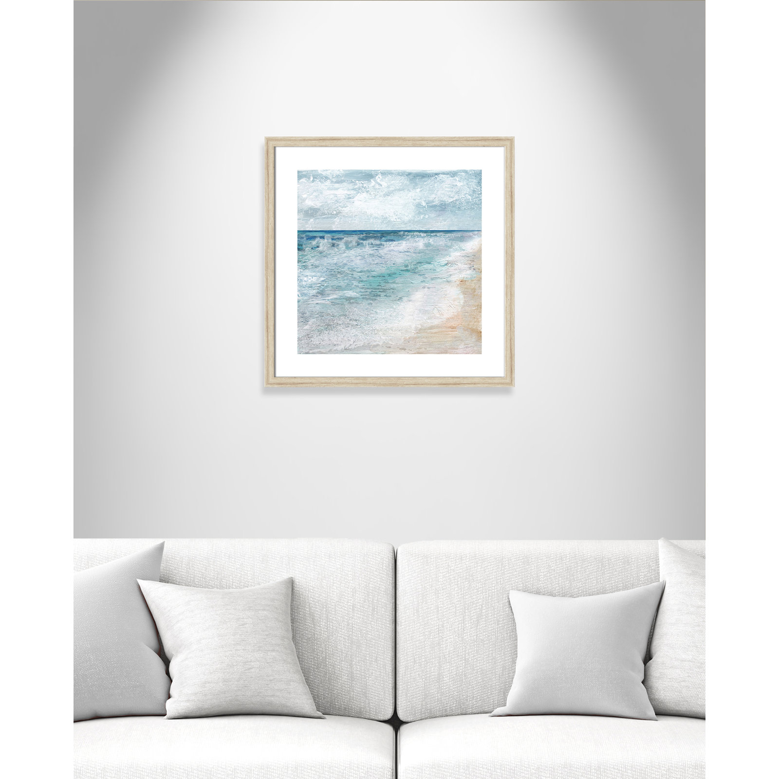 Shore Walk - Picture Frame Painting, Beige, 24" H x 24" W x 1.25" D
