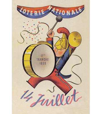 Affiche rétro de loterie française nationale