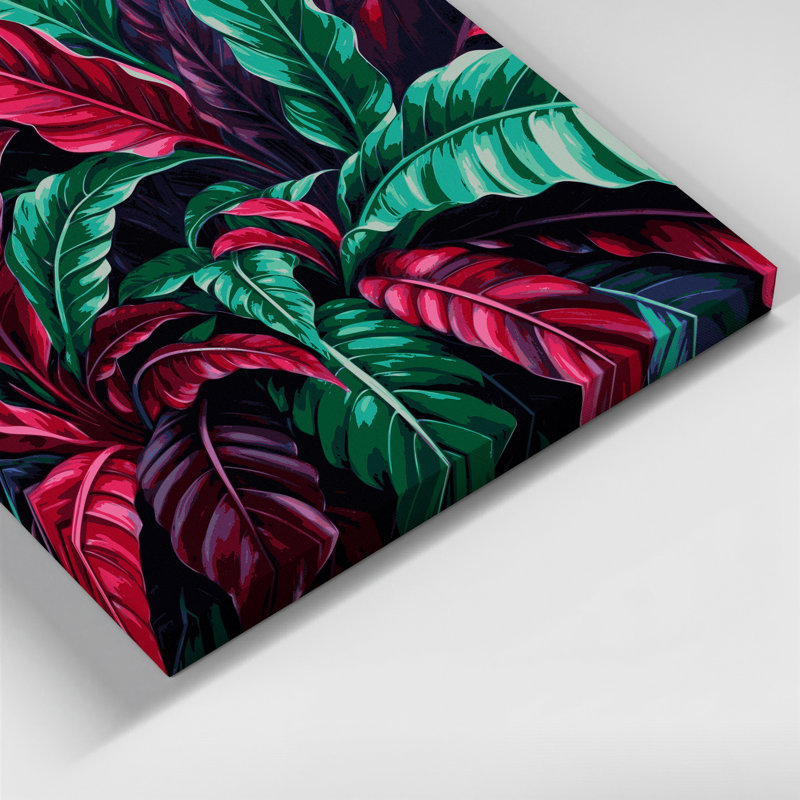 «Hawaiian Ti Plants», art mural sur toile grise, H 11 po x l 14 po