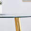 Ensemble de table et de chaises de salle à manger de luxe moderne en verre de 36 pouces de diamètre - pieds en métal doré.