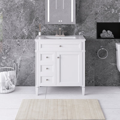 Ensemble de meuble-lavabo autoportant 30 po avec comptoir en céramique 30 po