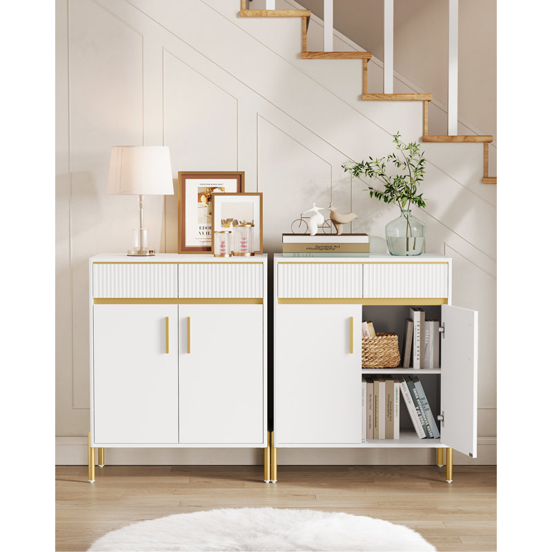 Accent Cabinet, Adjustable Shelf, Fluted Drawer Front